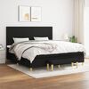vidaXL Sommier &agrave; lattes de lit avec matelas Noir 200x200 cm Tissu