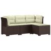 vidaXL Canap&eacute; de jardin 4 places avec coussins style rotin PP Marron