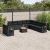 vidaXL Salon de jardin 12 pcs avec coussins noir r&eacute;sine tress&eacute;e