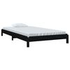 vidaXL Lit empilable sans matelas noir 80x200 cm bois massif de pin