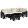 vidaXL Ensemble de canap&eacute; de jardin 6 pc Noir et blanc cr&egrave;me polyrotin