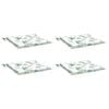 vidaXL Coussins de chaise lot de 4 motif de feuilles 50x50x4 cm tissu