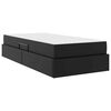 vidaXL Lit avec rangement et matelas avec matelas 2 pcs Noir Cuir