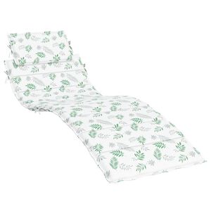 vidaXL Coussin de chaise longue motif de feuilles tissu oxford