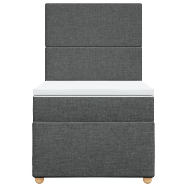 vidaXL Sommier &agrave; lattes de lit avec matelas Gris fonc&eacute; 90x200 cm Tissu