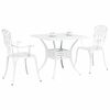vidaXL Ensemble de tables de jardin 3 pcs Blanc Aluminium coul&eacute;