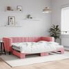 vidaXL Lit de jour avec gigogne sans matelas rose 90x200 cm