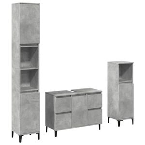 vidaXL Ensemble de meubles de salle de bain 3 pcs gris b&eacute;ton