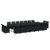 vidaXL Ensemble &agrave; manger de jardin coussins 19 pcs R&eacute;sine tress&eacute;e Noir