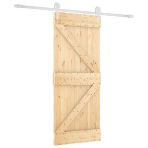 vidaXL Porte coulissante 85 x 210 cm Bois de pin massif (non trait&eacute;)
