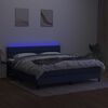 vidaXL Sommier &agrave; lattes de lit avec matelas LED Bleu 160x200 cm Tissu