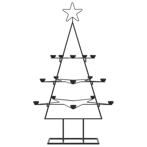 vidaXL Arbre de Noël en métal pour décoration noir 105 cm