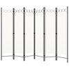 vidaXL Cloison de s&eacute;paration 6 panneaux Blanc 240x180 cm
