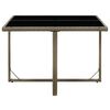 vidaXL Table de jardin Gris 109x107x74 cm Résine tressée et verre