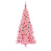 vidaXL Sapin de No&euml;l avec 300 LED avec support Rose 180 cm PVC