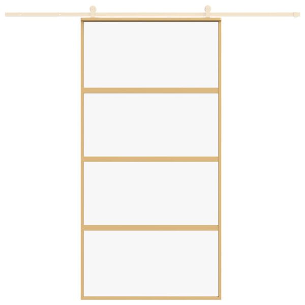vidaXL Porte coulissante dor&eacute; 102,5x205cm verre ESG clair et aluminium