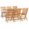 vidaXL Ensemble &agrave; manger d'ext&eacute;rieur pliable 7 pcs Bois solide de teck