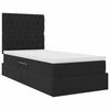 vidaXL Lit avec rangement et LED avec matelas Noir 90 x 190 cm Velours
