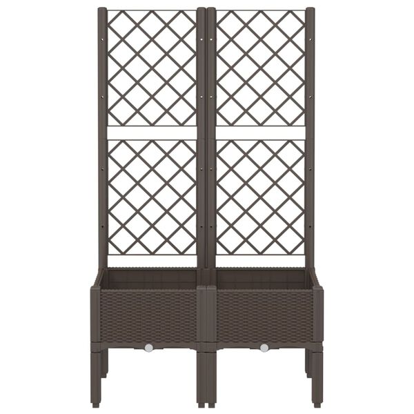 vidaXL Jardinière avec treillis marron 80x40x142 cm PP