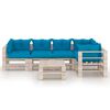 vidaXL Salon palette de jardin 6 pcs avec coussins bois de pin