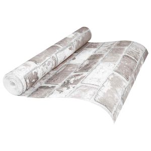 vidaXL Papier peint 3D Solide Ray&eacute; Brique 10 x 0,53 m Tissu non tiss&eacute;