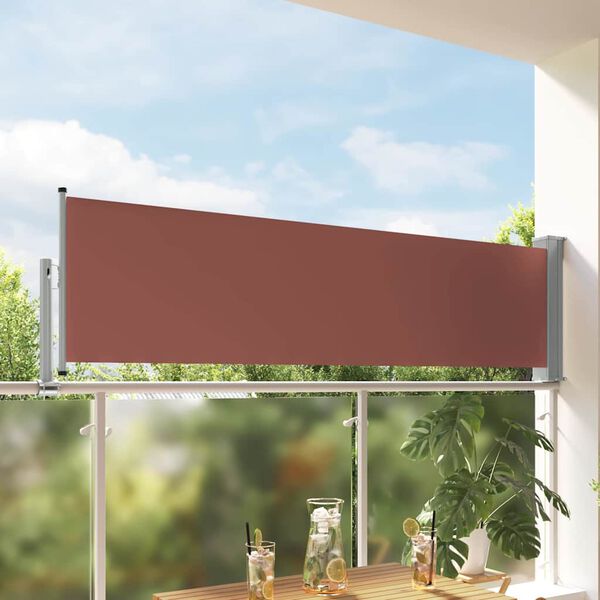 vidaXL Auvent lat&eacute;ral r&eacute;tractable de patio 80x300 cm Marron