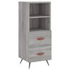 vidaXL Buffet haut Sonoma gris 34,5x34x180 cm Bois d'ing&eacute;nierie