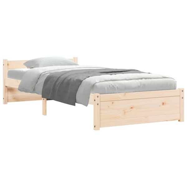 vidaXL Cadre de lit sans matelas bois massif 75x190 cm