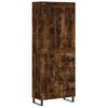 vidaXL Buffet haut Ch&ecirc;ne fum&eacute; 69,5x34x180 cm Bois d'ing&eacute;nierie