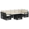 vidaXL Ensemble de canap&eacute; de jardin 8 pc Noir et blanc cr&egrave;me polyrotin