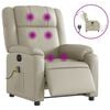 vidaXL Fauteuil de massage inclinable &eacute;lectrique cr&egrave;me similicuir