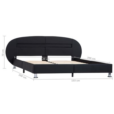 vidaXL Cadre de lit avec LED Noir Similicuir 120 x 200 cm
