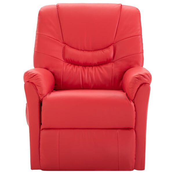 vidaXL Fauteuil de massage inclinable Rouge Similicuir