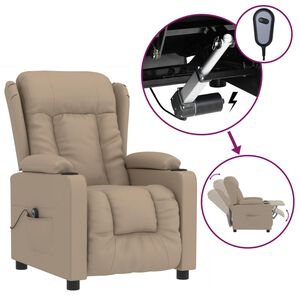 vidaXL Fauteuil inclinable &eacute;lectrique Cappuccino Similicuir