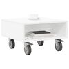 vidaXL Table d'appoint avec roues Blanc 50,5 x 50 x 30 cm