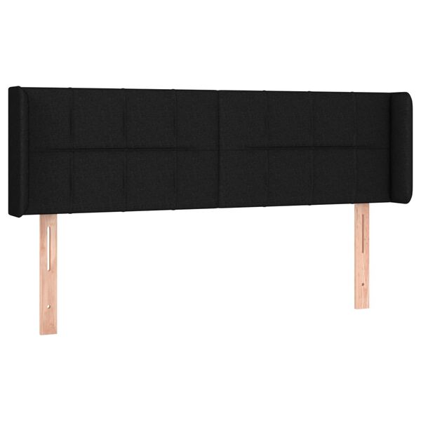 vidaXL T&ecirc;te de lit &agrave; LED Noir 147x16x78/88 cm Tissu