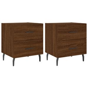 vidaXL Tables de chevet 2 pcs ch&ecirc;ne marron 40x35x47,5 cm