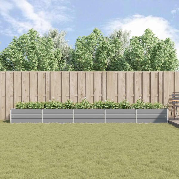 vidaXL Jardini&egrave;re Gris clair 195 x 100 x 45 cm Acier galvanis&eacute;
