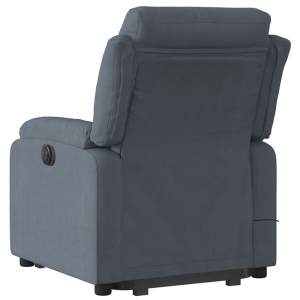 vidaXL Fauteuil de massage inclinable Gris fonc&eacute; Velours