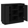 vidaXL Buffet LED Ch&ecirc;ne noir 90 x 32 x 75 cm Bois d'ing&eacute;nierie
