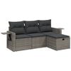 vidaXL Salon de jardin 4 pcs avec coussins gris r&eacute;sine tress&eacute;e
