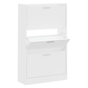 vidaXL Armoire &agrave; chaussures Blanc 63x24x103 cm Bois d'ing&eacute;nierie