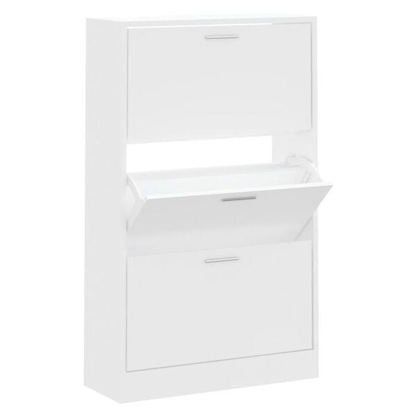 vidaXL Armoire &agrave; chaussures Blanc 63x24x103 cm Bois d'ing&eacute;nierie