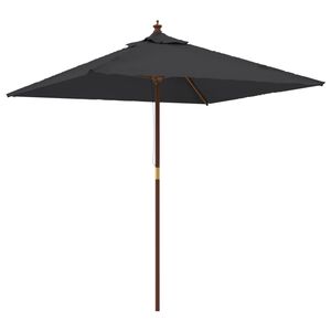 vidaXL Parasol de jardin avec m&acirc;t en bois noir 198x198x231 cm