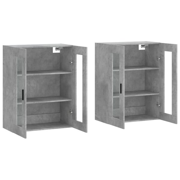 vidaXL Armoires murales 2 pcs gris b&eacute;ton bois d'ing&eacute;nierie