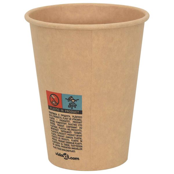 vidaXL Tasses à café en papier 1000 pcs 12oz 300ml marron