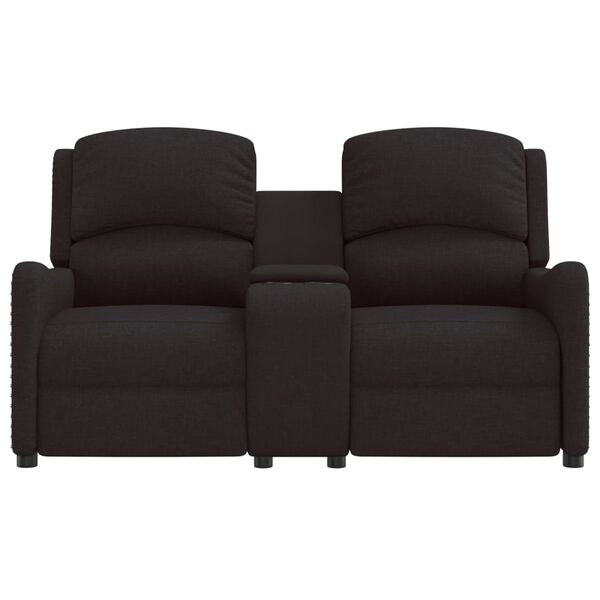 vidaXL Fauteuil de massage inclinable et porte-gobelets 2 places noir