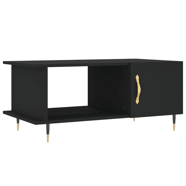 vidaXL Table basse noir 90x50x40 cm bois d'ing&eacute;nierie
