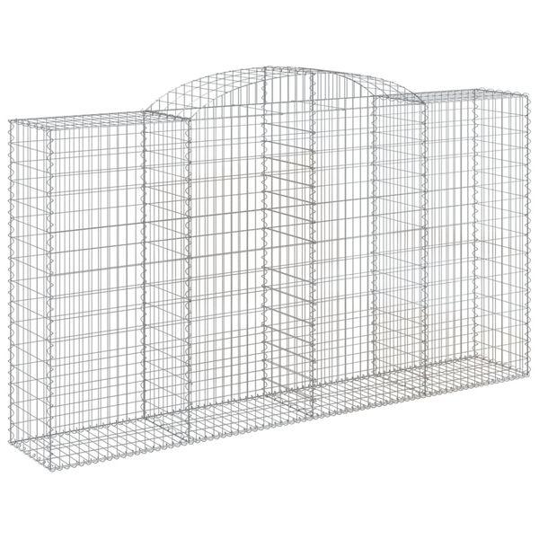 vidaXL Panier de gabions arqué 300x50x160/180 cm Fer galvanisé