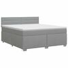 vidaXL Lit boxspring avec matelas Gris clair 140 x 200 cm Tissu